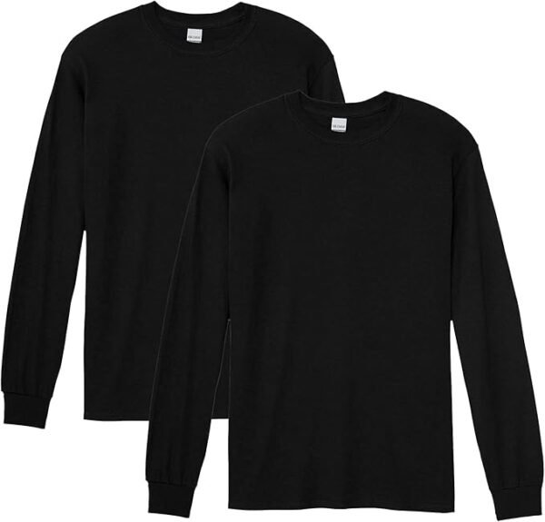 Gildan Adult Heavy Cotton Long Sleeve T-Shirt, Style G5400, 2-Pack