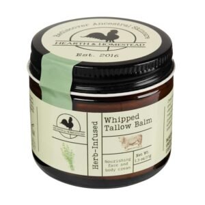 Handmade Whipped Tallow Balm (Unscented/Herb-Infused) - Organic Body Butter with Infused Olive Oil, for Eczema, Rosacea